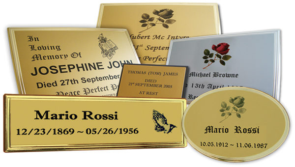 A selection of completed name plates